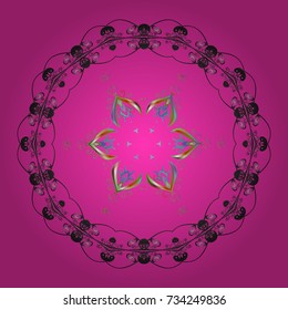 Snowflakes collection. Vector illustration. Isolated of vector magenta, gray and blue snowflakes. Fine winter ornament.