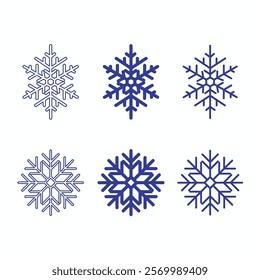 Snowflakes collections. Snowflakes design illustration 