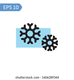 Snowflakes colored line vector icon, weather symbols