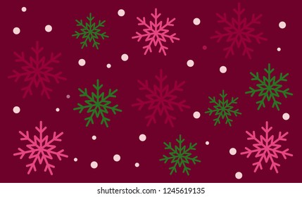 Snowflakes Composition, Background, Vector, Multicolor 