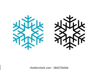 Snowflakes concept with light blue color and black, geometric Christmas ornaments. Very suitable in various business purposes, also for icon, symbol and many more.