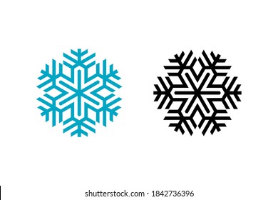 Snowflakes concept with light blue color and black, geometric Christmas ornaments. Very suitable in various business purposes, also for icon, symbol and many more.
