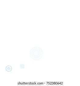 Snowflakes Confetti. Christmas or New Year Festive Celebration Background. Flying or Falling Blue Snowflakes Confetti on White. Falling Snow Background, Winter Mood, Frost Ice Weather. Cold Snow Frame