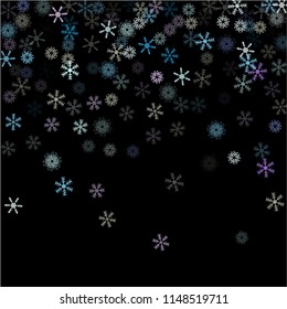 Snowflakes confetti, falling snow vector background. Winter holidays, Christmas, New Year party decoration. Retro frame, winter storm, sparkling trail. Vintage snowfall falling snowflakes confetti
