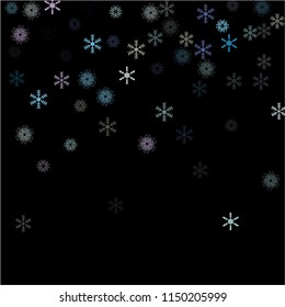 Snowflakes confetti, falling snow vector background. Winter holidays, Christmas, New Year party decoration. Retro frame, winter storm, sparkling trail. Vintage snowfall falling snowflakes confetti