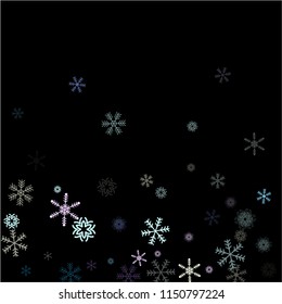 Snowflakes confetti, falling snow vector background. Christmas, New Year, Winter holidays party celebration. Ice ad frame, winter storm, sparkling trail. Hipster snowfall falling snowflakes confetti