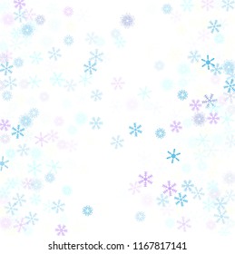 Snowflakes confetti, falling snow vector background. Festive winter, Christmas, New Year sale background. Cold ice frame, winter storm, sparkling trail. Funky snowfall falling snowflakes confetti