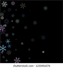 Snowflakes confetti, falling snow vector background. Winter holidays, Christmas, New Year party celebration. Ice ad frame, winter storm, sparkling trail. Vintage snowfall falling snowflakes confetti