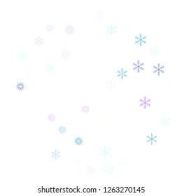 Snowflakes confetti, falling snow vector background. Christmas, New Year, Winter holidays party celebration. Ice ad frame, winter storm, sparkling trail. Funky snowfall falling snowflakes confetti