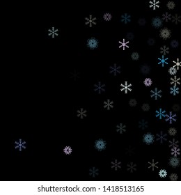 Snowflakes confetti, falling snow vector background. Festive winter, Christmas, New Year party pattern. Ice ad frame, winter storm, sparkling trail. Funky snowfall falling snowflakes confetti