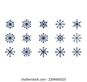 Copos de nieve y conjunto de iconos de cristal
