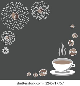 snowflakes and a cup of coffee