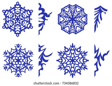 snowflakes for decor with patterns for carving