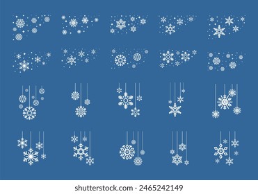 Snowflakes Decoration Border Element Set