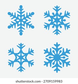 Copos de nieve Decoración Elementos Diseño Plantillas