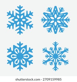 Modelos de design de elementos de decoração em flocos de neve