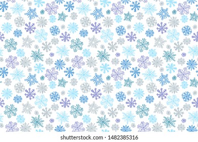 Snowflakes decorative seamless pattern for Christmas packaging, wallpaper vector illustration.