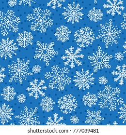 Snowflakes decorative seamless pattern for Christmas packaging, wallpaper vector illustration.