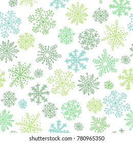 Snowflakes decorative seamless pattern for Christmas packaging, wallpaper vector illustration.