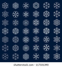 snowflakes, decorative snowflake set, beautiful snowflakes set