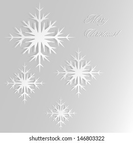 Snowflakes Design. Abstract silver Christmas background with shining snowflakes. Vector decorative design . 