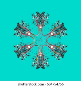 Snowflakes design. Modern abstract design poster, cover, card design in colors. Trendy stylized snowflakes and elements memphis cards. Retro style texture, pattern and abstract winter elements.