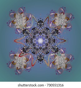 Snowflakes design. Modern abstract design poster, cover, card design in blue, gray, white colors. Trendy stylized snowflakes and elements memphis cards. Retro style texture, pattern winter elements.