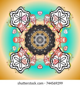 Snowflakes design. Modern abstract design poster, cover, card design in colors. Trendy stylized snowflakes and elements memphis cards. Retro style texture, pattern and abstract winter elements.