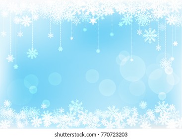 snowflakes design on blue background. christmas , x-mas , happy new year greeting holidays concept. vector illustration