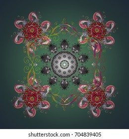 Snowflakes design. Retro style texture, pattern and abstract winter elements. Modern abstract design poster, cover, card design in colors. Trendy stylized snowflakes and elements memphis cards.