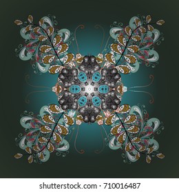 Snowflakes design. Retro style texture, pattern and abstract winter elements. Modern abstract design poster, cover, card design in colors. Trendy stylized snowflakes and elements memphis cards.