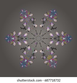 Snowflakes design. Trendy stylized snowflakes and elements memphis cards. Retro style texture, pattern and abstract winter elements. Modern abstract design poster, cover, card design in colors.