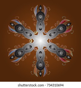 Snowflakes design. Trendy stylized snowflakes and elements memphis cards. Retro style texture winter elements. Modern abstract design poster, cover, card design in brown, gray and neutral colors.