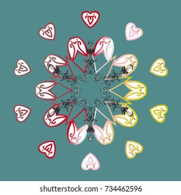 Snowflakes design. Trendy stylized snowflakes and elements memphis cards. Retro style texture, winter elements. 