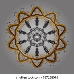 Snowflakes design. Trendy stylized snowflakes and elements memphis cards. Retro style texture, abstract winter elements. Superb design poster, cover, card design in gray, brown and beige colors.