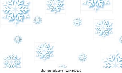 Snowflakes design for winter with place text space. Abstract Paper Craft Snowflakes background. greeting card for winter. paper art design. vector, illustration.
