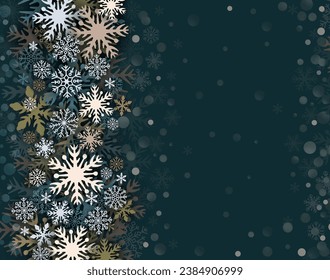 Snowflakes design for winter with place text space. Abstract Paper Craft Snowflakes background. greeting card for winter