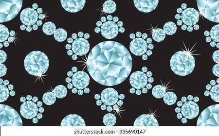 Snowflakes diamond seamless background