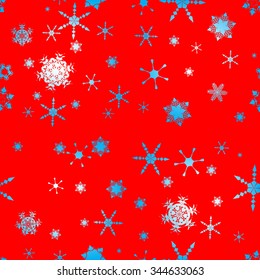 snowflakes a different shape and different size at the background