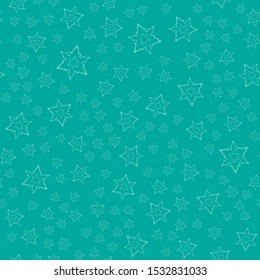 Snowflakes in different shapes and forms. Merry Christmas and New Year seamless vector pattern. Colorful background for Xmas.