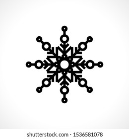 Snowflakes of different shapes. Vector illustration.  Inscription hello winter. Snowy background. Doodle. Artline. . design for christmas wrapping, textile, paper EPS 10