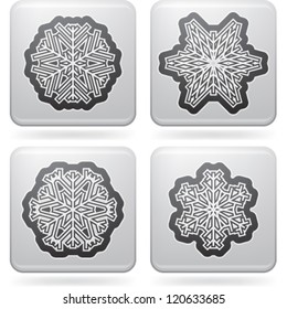 Snowflakes: different star shapes snowy winter symbols. All icons are part of the "2D Platinum Icons Set" saved as an EPS version 10.