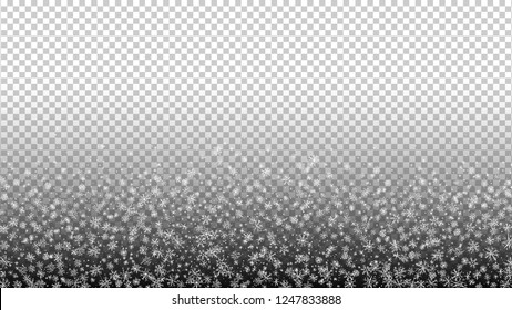 Snowflakes doodle background. Snowfall confetti backdrop. Winter holiday. New Year. Christmas. Falling snow. Sketch vector. Celebration.
