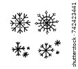 hand drawn snowflake vector