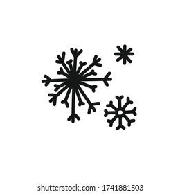 snowflakes doodle icon, vector illustration
