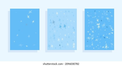 colección vectorial de diseño de la cubierta de dibujo de copos de nieve