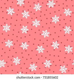 Snowflakes drawn by hand. Cute winter seamless pattern. Sketch, doodle. Vector illustration for design of New Year greeting cards, covers, gift paper, textiles.