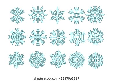 Colección dibujada a mano por vectores de elemento Snowflakes
