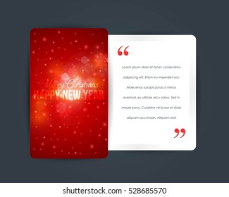 Snowflakes Elements and Text Section with Happy New Year Greeting Card Design, Merry Christmas Concept Celebration Messages and Postcard, Flyer, Poster Template or Vector Web Banner Illustration
