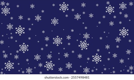 Snowflakes fall blue background. Snowflakes Rain. Winter Rain. Snow Fall